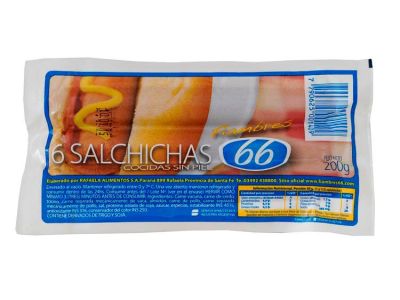 SALCHICHA 66 190 GR x 6 UN