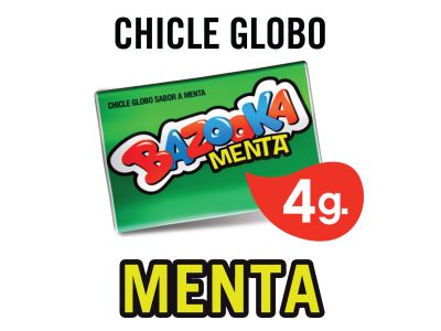 CHICLE BAZOOKA GLOBO MENTA 120 un