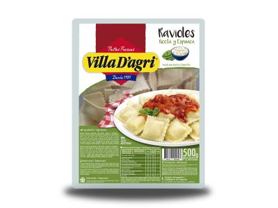 RAVIOLES VILLA D'AGRI RICOTA Y ESPINACA 500 GR