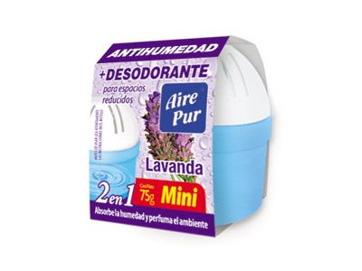 DESODORANTE AMBIENTE AIRE PUR MINI ANTIHUMEDAD LAVANDA 75 GR