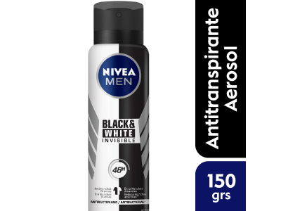 ANTITRANSPIRANTE MASCULINO NIVEA INVISIBLE BLACK Y WHITE 150 ML