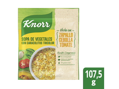 SOPA KNORR CON VEGETALES CARACACOLITOS