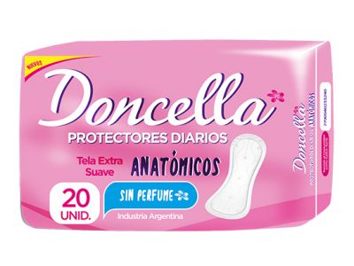 PROTECTORES FEMENINOS DONCELLA ANATOMICA SIN DESODORANTE 20 UN