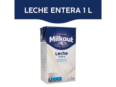 LECHE MILKAUT LARGA VIDA ENTERA 1 LT