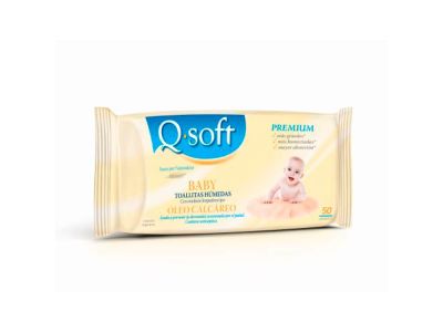 TOALLITAS HUMEDAS Q-SOFT BABY PREMIUM OLEO CALCAREO 50 UN