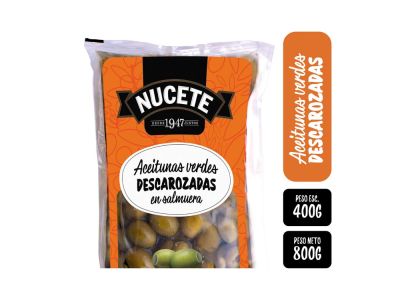 ACEITUNAS NUCETE VERDE DESCAROZADAS SACHET 400 GR