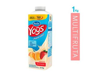 YOGHURT SANCOR YOGS BOTELLA MULTIFRUTA 1 KG