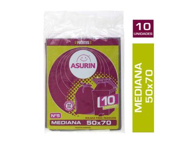 BOLSA ASURIN RESIDUOS 5.50X70 10 UN