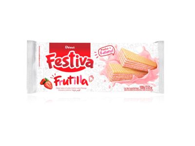 OBLEA FESTIVA FRUTILLA 100 GR