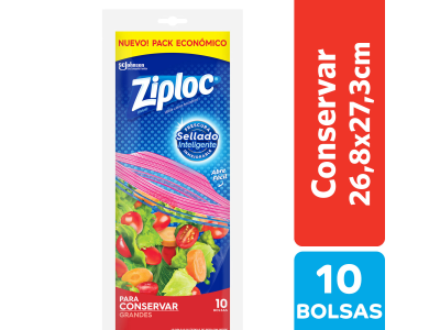 BOLSAS ZIPLOC PARA CONSERVAR GRANDES 10 un