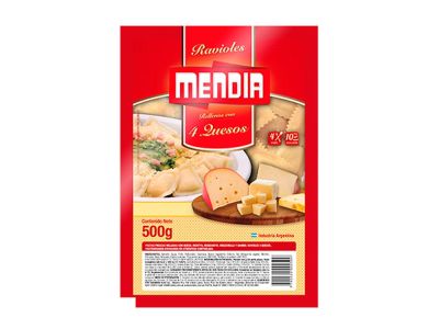 RAVIOLES MENDIA 4 QUESOS 500 gr