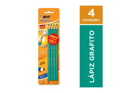 LAPIZ BIC EVOLUTION HB GOMA 4 un