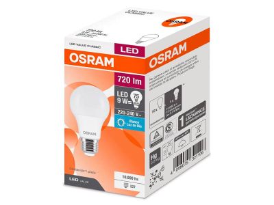 LAMPARA OSRAM LED VALUE FRIA 9 WT