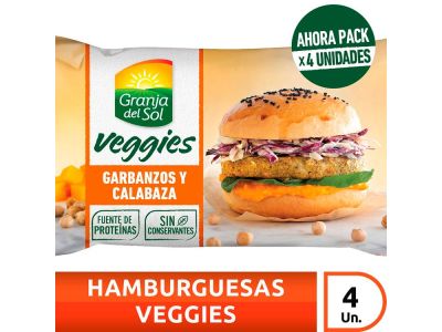 HAMBURGUESA GRANJA DEL SOL CALABAZA Y GARBANZOS 4U 420 gr