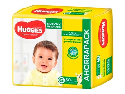 PAÑALES HUGGIES PROTECT AHORRAPACK GRANDE 60 UN