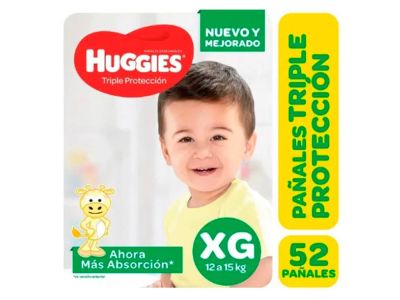 PAÑALES HUGGIES PROTECT AHORRAPACK XGRANDE 52 UN