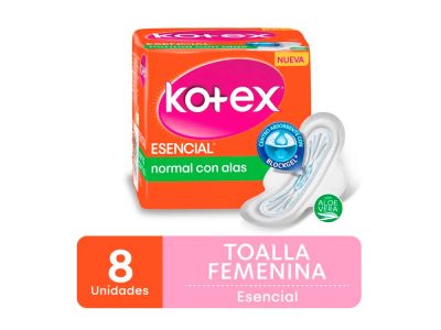 TOALLITAS FEMENINAS KOTEX ESENCIAL 8 UN