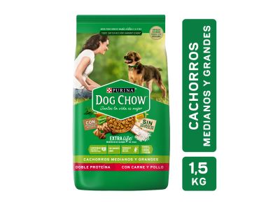 ALIMENTO PARA ANIMALES DOG CHOW CACHORROS MEDIANOS GRANDES 1.5 KG