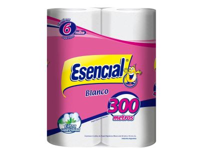 PAPEL HIGIENICO ESENCIAL BLANCO 6X50 MT