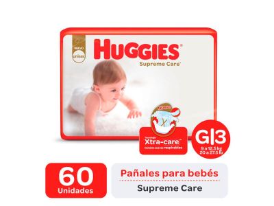 PAÑAL HUGGIES SUPREME AHORRAPACK GRANDE 60 UN