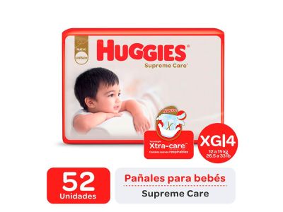 PAÑAL HUGGIES SUPREME AHORRAPACK XGRANDE 52 UN