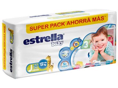 PAÑAL ESTRELLA SUPER PACK JUNIOR 50 UN