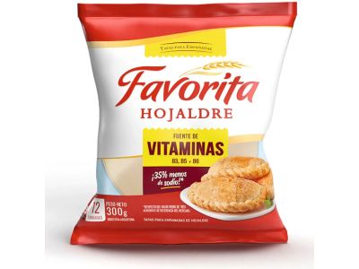 TAPAS PARA EMPANADAS FAVORITA HOJALDRE 12UN 300 GR