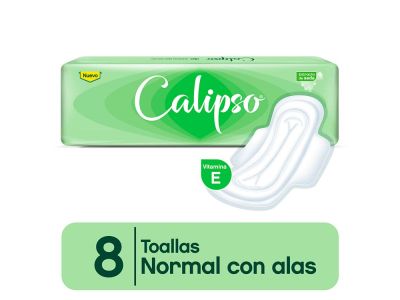 TOALLITAS FEMENINAS CALIPSO PLANA SIN FRAGANCIA 8 UN