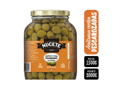 ACEITUNAS NUCETE VERDE DESCAROZADAS 1,5 KG