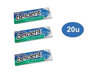 CHICLE BELDENT MENTOL TURBO 20 un