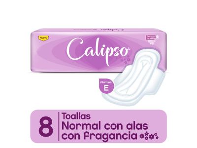 TOALLITAS FEMENINAS CALIPSO PLANA CON FRAGANCIA 8 UN