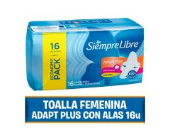 TOALLITAS FEMENINAS SIEMPRE LIBRE ADAPT CON ALAS 16 UN