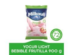 YOGHURT MILKAUT DESCREMADO SACHET FRUTILLA 1 LT